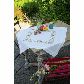 Embroidery Kit Tablecloth Fresh Flowers By Vervaco