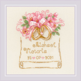 Wedding Rings Counted Cross Stitch Kit by Riolis