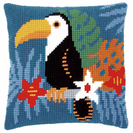 Toucan  Cushion Counted Cross Stitch Kit By Vervaco