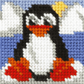 My First Embroidery Needlepoint Mini Penguin Kit By Orchidea