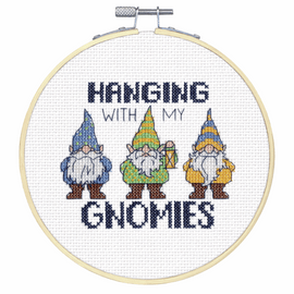 Gnomies Counted Cross Stitch Kit with Hoop by Dimensions