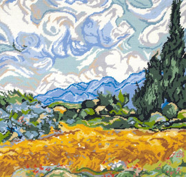 A wheatfield with Cypresses Tapestry Kit by Van Gogh 