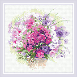 Watercolour Phlox Diamond Mosaic Kit By Riolis