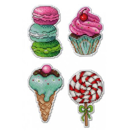 Sweets For Happiness Magnets Cross Stitch Kit By MP Studia