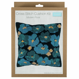Modern Floral Cushion Cross Stitch Kit By Trimits