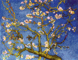 Almond Blossoms - Van Gogh Counted Cross Stitch Kit by Riolis
