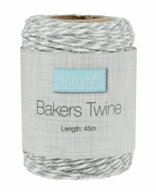 Grey/White Bakers Twine 45m x 2mm 