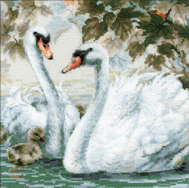 White Swans Counted Cross Stitch Kit by Riolis