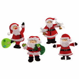 Craft Embellishment: Assorted Santas: Pack of 4