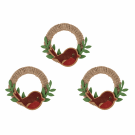 Craft Embellishments: Robin Jute Wreaths: 3 Pieces