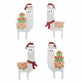  Festive Llamas: 4 Pieces