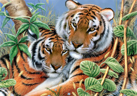 Tender Tigers Tapestry Canvas by Grafitec