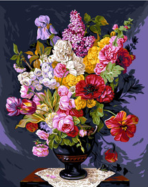 A Bouquet Champetre Tapestry Canvas by Grafitec 