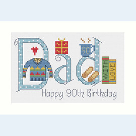 Dad Birthday Card Cross Stitch Chart Only 