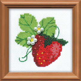 Garden Strawberry Counted Cross Stitch Kit by Riolis