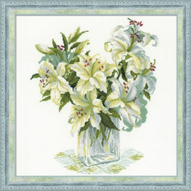 White Lillies Counted Cross Stitch Kit by Riolis