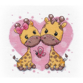 Giraffes in Love Cross Stitch Kit By Oven
