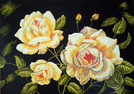 Yellow Roses Tapestry Canvas By Gobelin