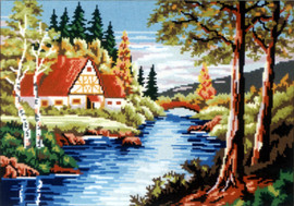 House By the River Tapestry Canvas By Gobelin