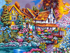 House Of Flowers Tapestry Canvas By Gobelin