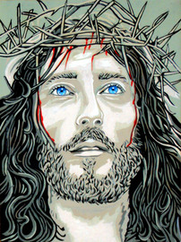 Jesus With Thorn Crown Tapestry Canvas By Gobelin