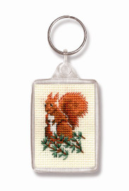 Red Squirrel Keyring Cross Stitch Kit By Textile Heritage