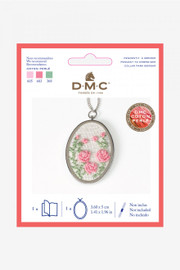Oval Embroidery Pendant by DMC coton perle