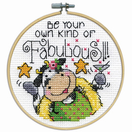 Fabulous with Hoop Counted Cross Stitch Kit By Design Works