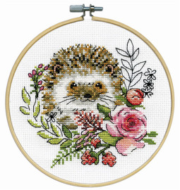 Hedgehog with Hoop Counted Cross Stitch Kit by Design Works