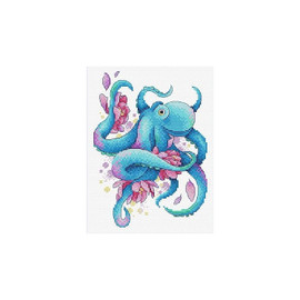 Octopus Cross Stitch Kit On Soluble Canvas By MP Studia