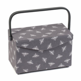 Grey Bees Fold Over Lid Sewing Box by Hobby Gift