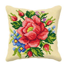 Rose Cushion Cross Stitch Kit by Orchidea