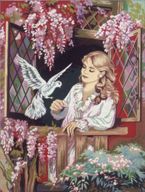 Dove at the Window Tapestry Canvas by Diamant