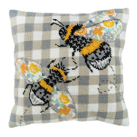 Half Cross Stitch Kit: Cushion: Bees By Trimits