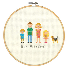 All in the Family Counted Cross Stitch Kit with Hoop by Dimensions