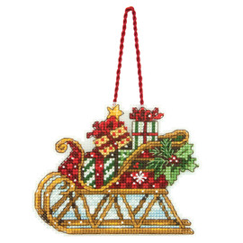 Dimensions Counted Cross Stitch Kit: Stocking: Christmas Sled - 41cm (16in)