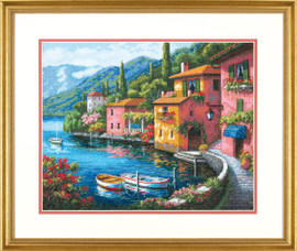 Lakeside Village Gold Counted Cross Stitch Kit by Dimensions