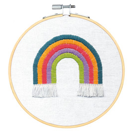 Rainbow Crewel Embroidery Kit with Hoop by Dimensions