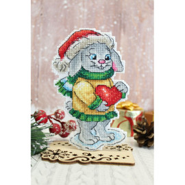 Bunny With Heart Cross Stitch Kit on Plastic Canvas By MP Studia