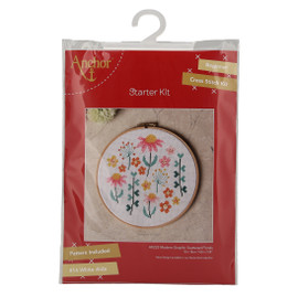 Modern Graphic Floral Cross stitch Kit by Anchor