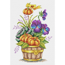 Pumpkin Bouquet Counted Cross Stitch Kit By MP Studia