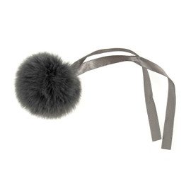 Pom Pom: Faux Fur: Medium: 6cm: 1 Piece: Grey