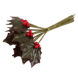 Holly Leaves and Berries: Double: 1 Bunch of 12 Stems by Occasions