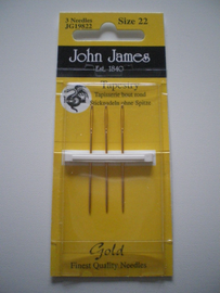 John James Gold Plated Needles Size 22