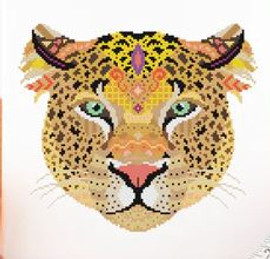 Mandala Leopard Cross Stitch Kit by Meloca Designs