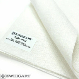 Iridescent White - Zweigart 28 count Cashel Linen 68 x 48cm