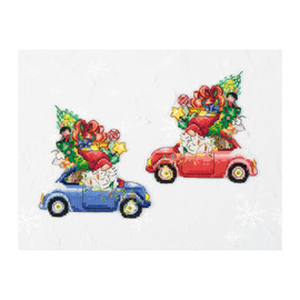 The Gift Cars Christmas Ornament Counted Cross Stitch Kit On Plastic Canvas By Luca-S