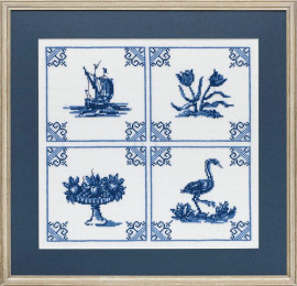 Blue and White Design Cross Stitch Kit by Pako