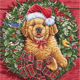 Christmas Puppy Counted Cross Stitch Kit By Letistitch