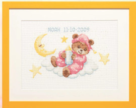 Teddy On Cloud Counted Cross Stitch Kit by Pako